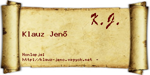 Klauz Jenő névjegykártya