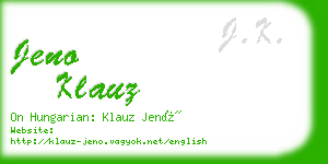 jeno klauz business card